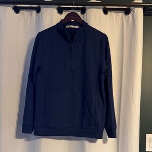 Criquet Men’s Pima Cotton zip pullover sweatshirt navy blue